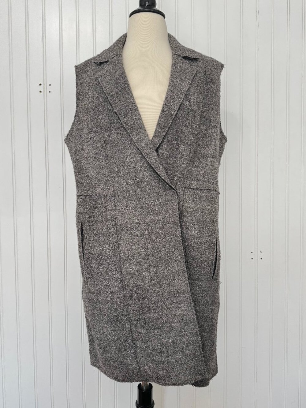 Vigoss Wool Blend Gray Sleeveless Vest Coat